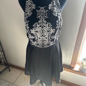 Speechless Black Dress with White Embroidery